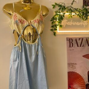 For Love And Lemons Butterfly Lace Trim Chemise (MULTI)